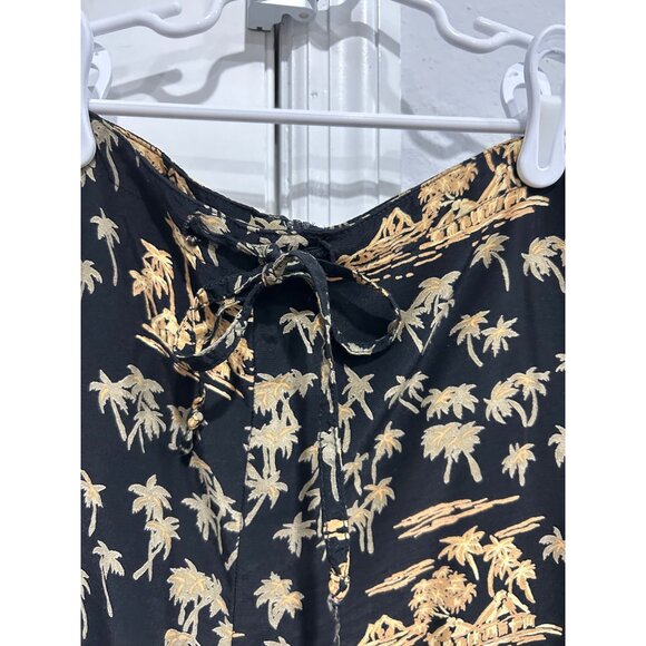Cabi Womens Black & Gold Tropical Print Wide Leg Pants Size M - Picture 4 of 9